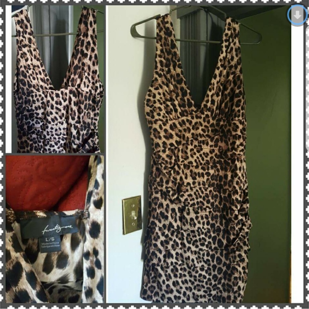 Bodycon Strech Dress Large ANIMAL PRINT
